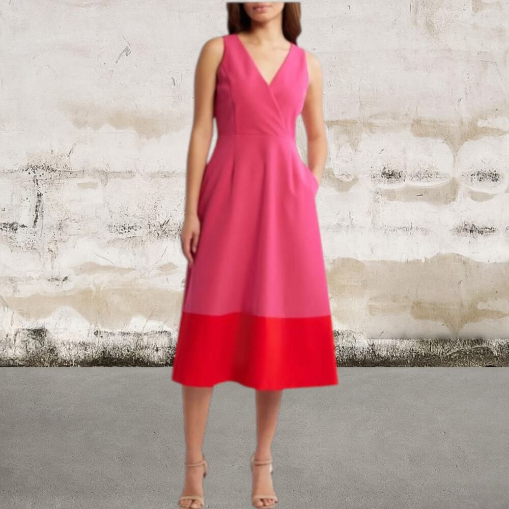 Anne Klein $139 Colorblock A-Line Dress Size 2 NWT